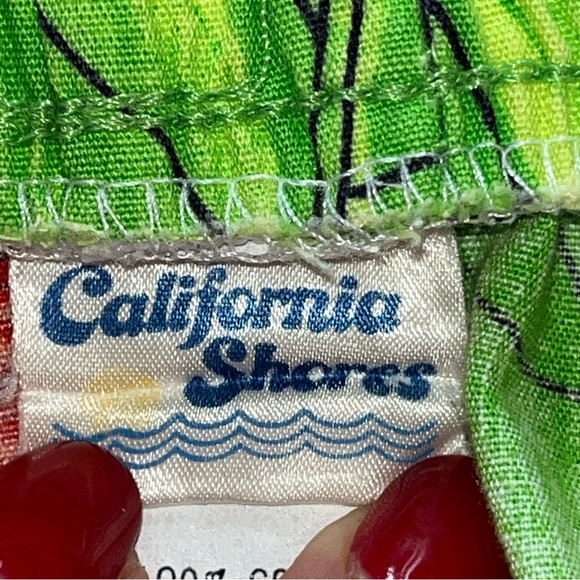 Vtg 32/34 California Shores SHORTS HAWAIIAN STYLE 1479 bright Colors COTTON mens - Picture 10 of 11